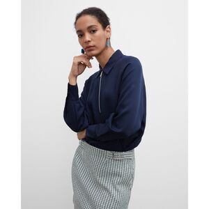 Club Monaco xs 1/2 zip collared blue top